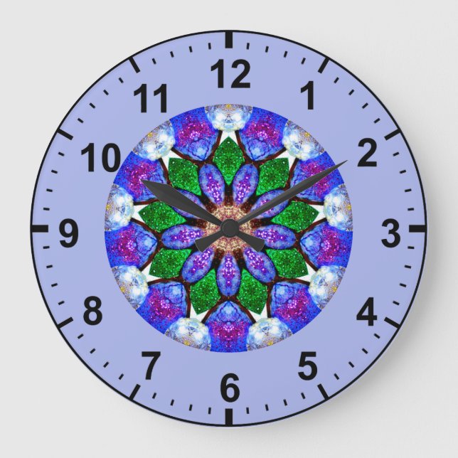 ~ Painted Shells Fractal ~ Large Clock (Front)