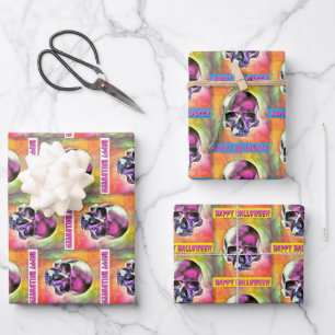Painted skull. Customised Wrapping Paper Sheet