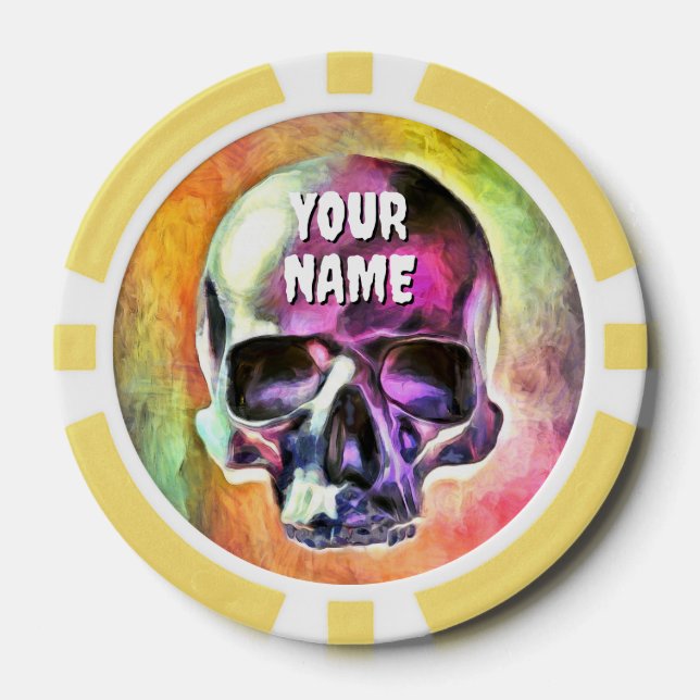 Painted skull. Personalised Poker Chips (Front)