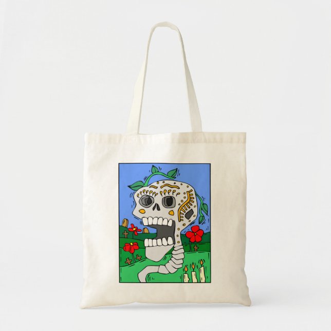 Painted Skull Tote Bag (Front)