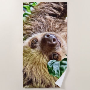 painted Sloth Beach Towel