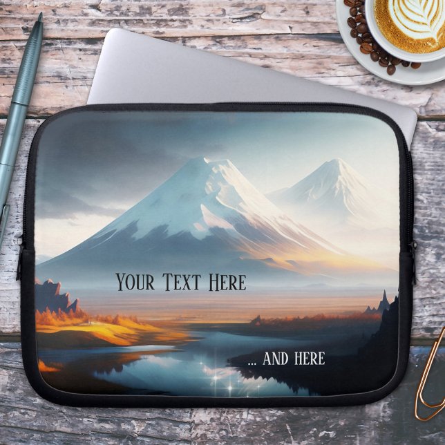 Painted Snow Capped Mountain Laptop Sleeve (Creator Uploaded)