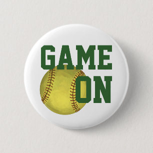 Painted Softball Art 6 Cm Round Badge