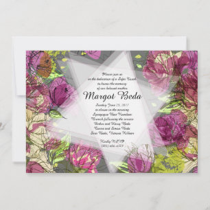 PAINTED SPRING FLOWERS  Invitation-Grey Invitation
