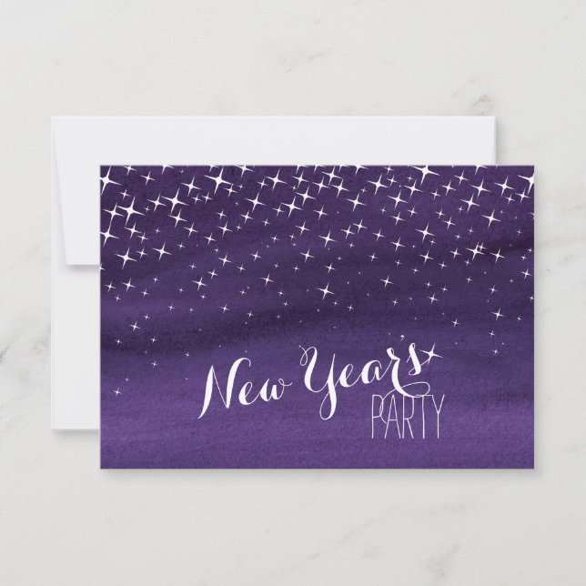 Painted star New Years Party invite (Front)