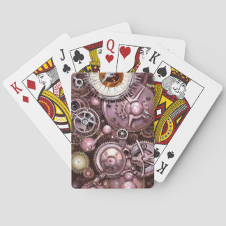 Painted Steampunk Elements Collage 4 Playing Cards