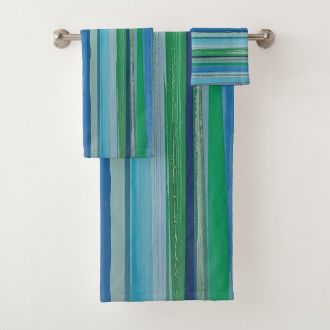 painted stripe bath towel set (Insitu)