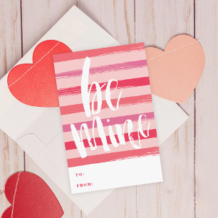 Painted stripe classroom valentine day card