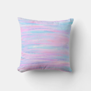 Painted Stripes Turquoise Pink Purple Cushion