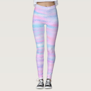 Painted Stripes Turquoise Pink Purple Leggings