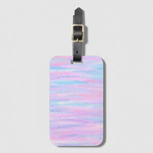 Painted Stripes Turquoise Pink Purple Luggage Tag