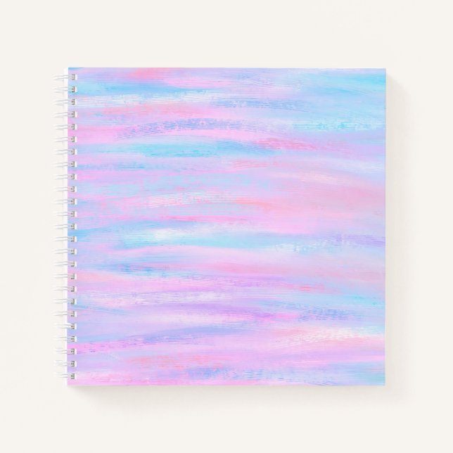 Painted Stripes Turquoise Pink Purple Notebook (Front)