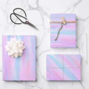 Painted Stripes Turquoise Pink Purple Wrapping Paper Sheet