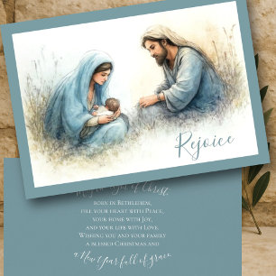 Painted Style Nativity Scene Holiday Card