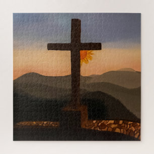 Painted Sunrise at Pretty Place. Acrylic Print Jigsaw Puzzle