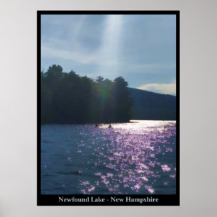 Painted Sunset: Kayaking at Newfound Lake Poster