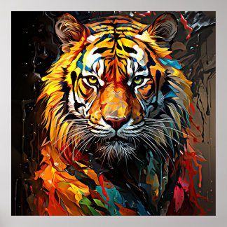 Painted Tiger Art Poster