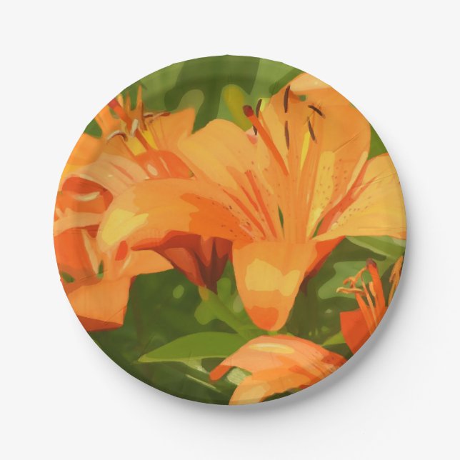 Painted Tiger Lily Paper Plate (Front)