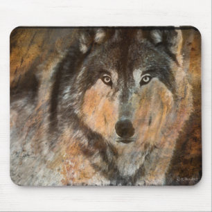 Painted Timber Wolf Mouse Pad