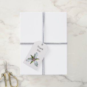 Painted Trillium Spring Wildflower Gift Tag