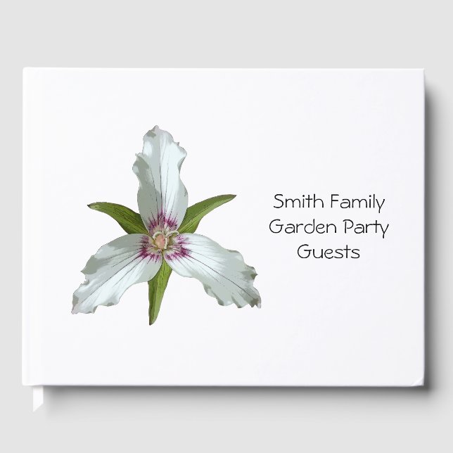 Painted Trillium Spring Wildflower Guest Book (Front)