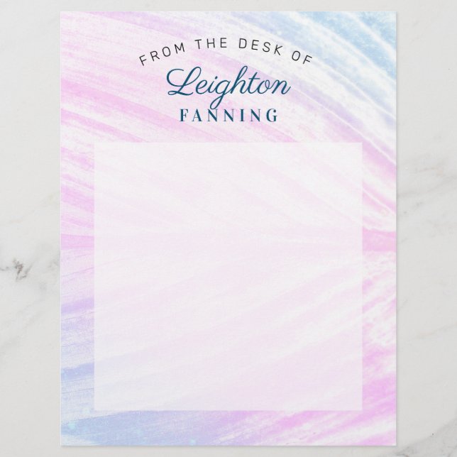 Painted Tropical Leaf Custom Letterhead (Front)