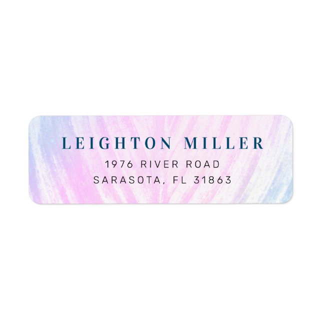 Painted Tropical Leaf Return Address Label (Front)