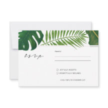 Painted Tropical Leaves Beach Wedding
