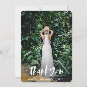 Painted tropical photo thank you card