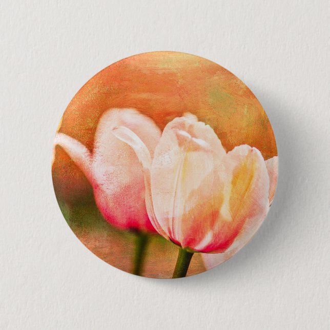 Painted Tulips 6 Cm Round Badge (Front)