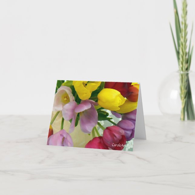 "Painted Tulips Bouquet" Card (Front)