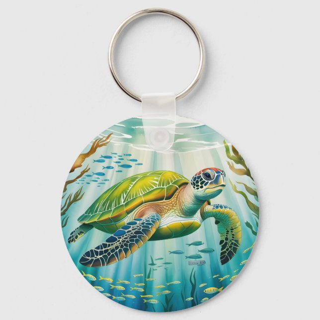 Painted Turtle Key Ring (Front)