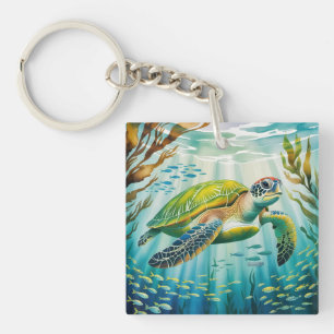 Painted Turtle Key Ring