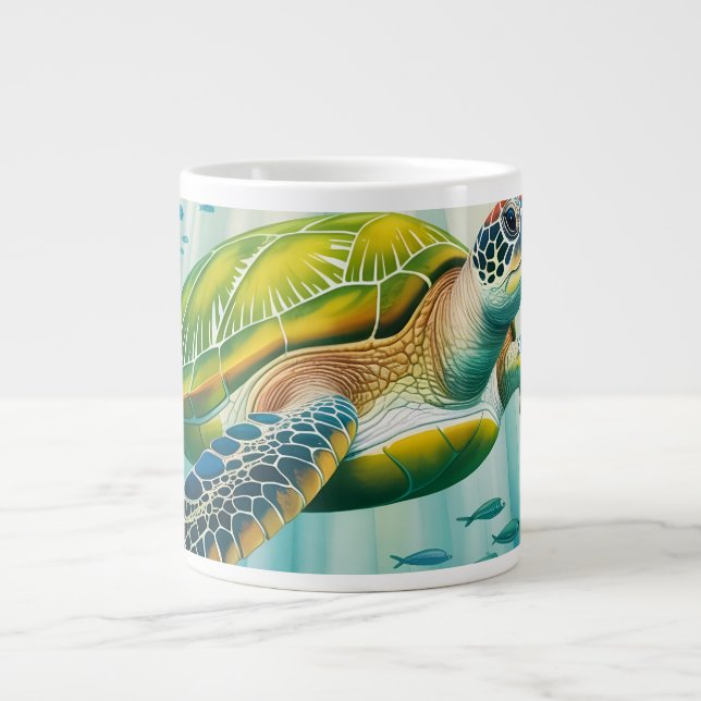 Painted Turtle Large Coffee Mug (Front)