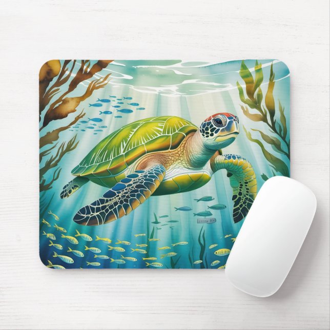Painted Turtle Mouse Pad (With Mouse)