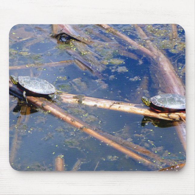 Painted Turtles (Chrysemys picta) Mouse Pad (Front)