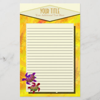 Painted Turtles Lined Stationery