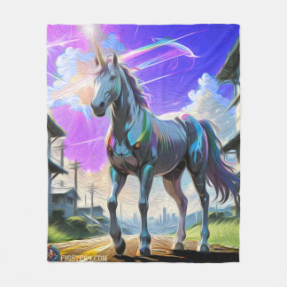 Painted Unicorn Fleece Blanket