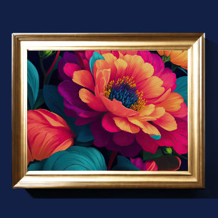 Painted Upclose Flowers Bold 4:3 Poster