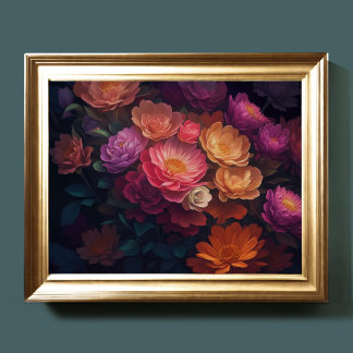 Painted Upclose Flowers Bold 4:3 Poster