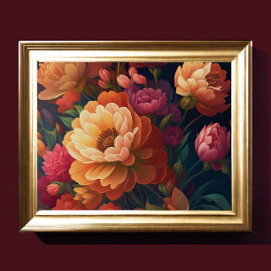 Painted Upclose Flowers Bold 4:3 Poster