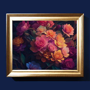 Painted Upclose Flowers Bold 4:3 Poster