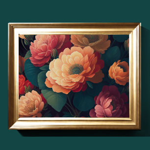 Painted Upclose Flowers Bold 4:3 Poster