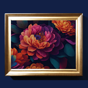 Painted Upclose Flowers Bold 4:3 Poster