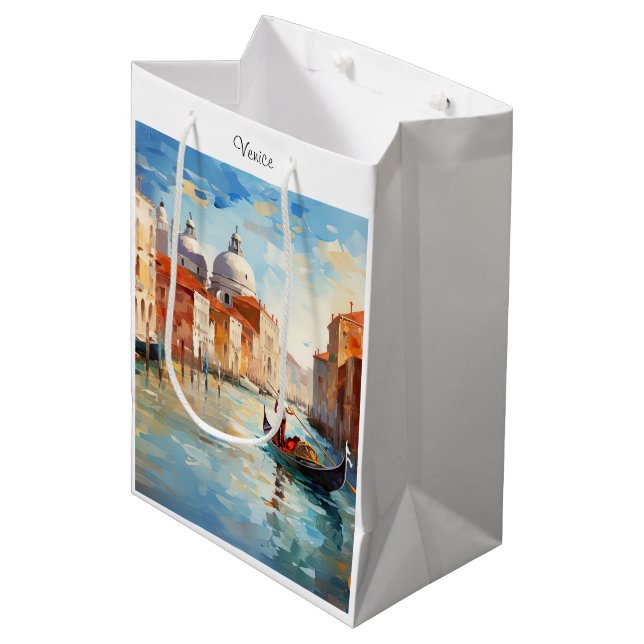 Painted Venice, Italy Medium Gift Bag (Front Angled)