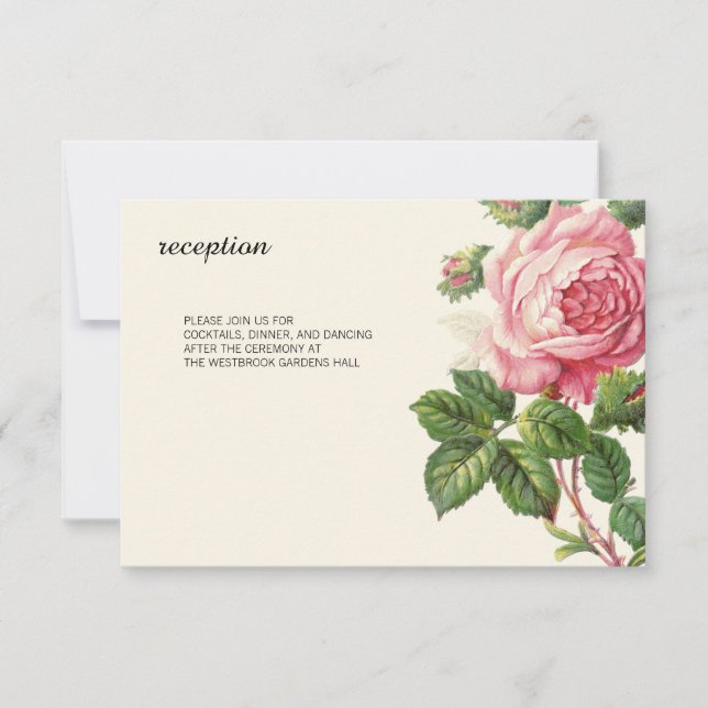 Painted Vintage Rose Boho Wedding Invitation (Front)