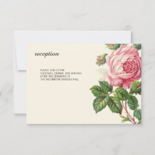 Painted Vintage Rose Boho Wedding Invitation