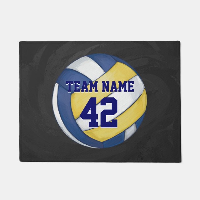 Painted Volleyball with Name and Number Doormat (Front)