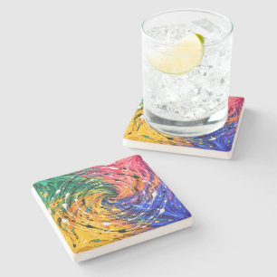 Painted Vortex Stone Coaster
