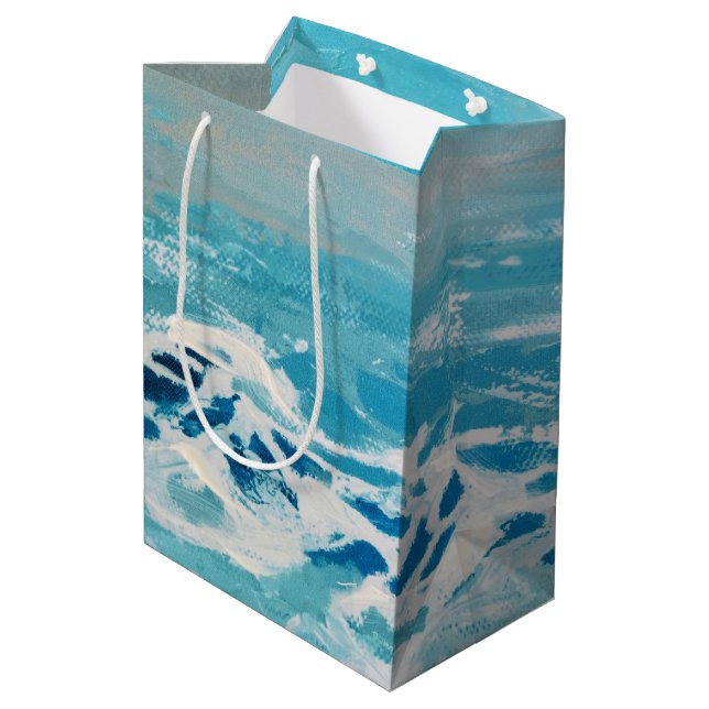 Painted Water Colours Medium Gift Bag (Back Angled)